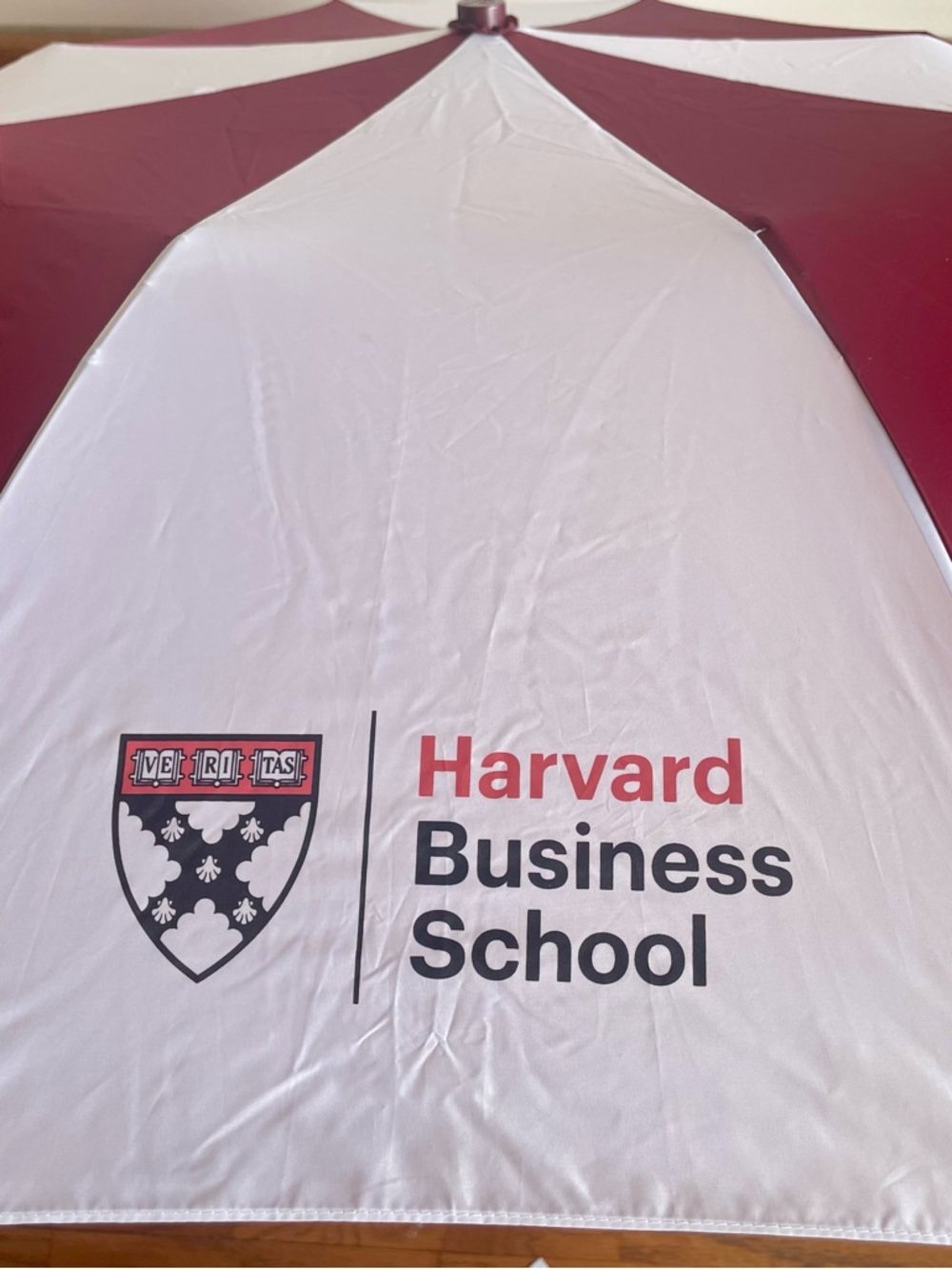 Harvard Business School Branded Umbrella - White & Maroon NWT